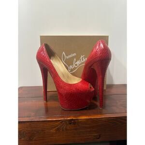 Christian Louboutin Highness 160 Watersnake Lucido Heels  Size 39
